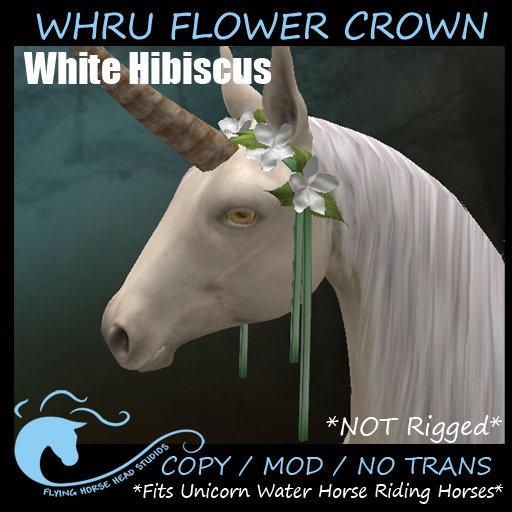 WH Riding Unicorn Flower Crown- White Hibiscus