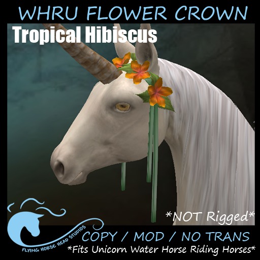 WH Riding Unicorn Flower Crown- Tropical Hibiscus
