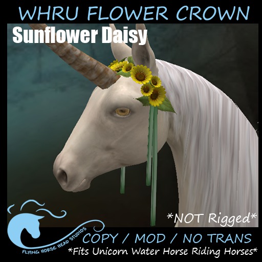 WH Riding Unicorn Flower Crown- Sunflower Daisy
