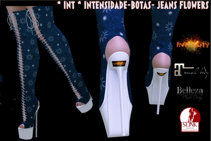 * INT * INTENSIDADE-BOTAS- Jeans Flowers