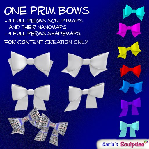 One prim bow - ribbon sculpties