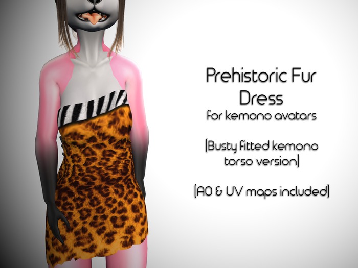 LMF Fitted Kemono Torso Prehistoric Fur Dress (Busty)