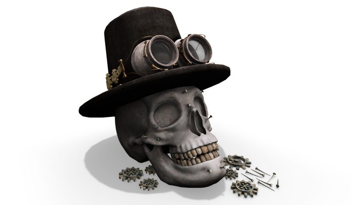 11 -DaD- Spooktacular Steampunk- Mister Skull  m/t box
