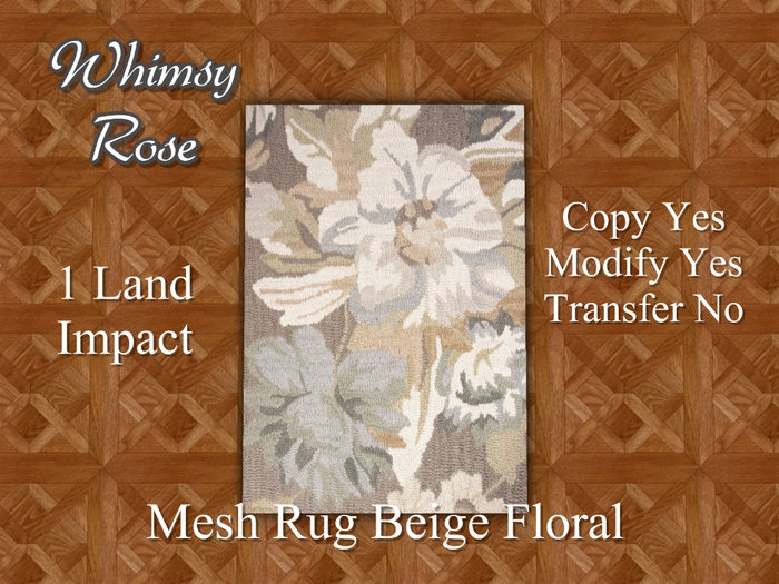 [WR] MESH Rug Beige Floral (C/M)