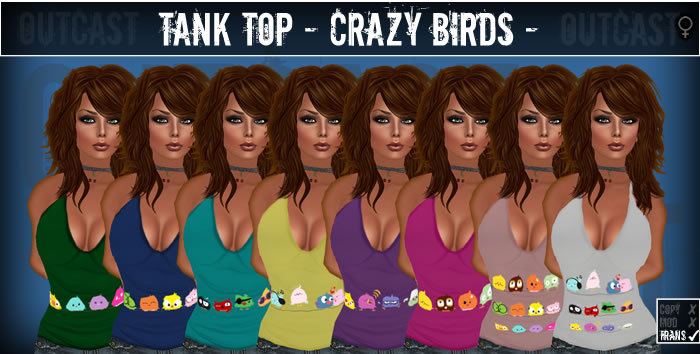 **OC** TankTop Crazy Birds -Fatpack-