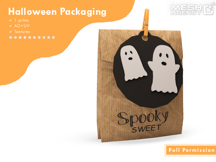 Second Life Marketplace MA Trick or Treat GHOST Bag PACKAGING