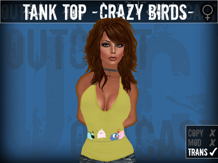 **OC** TankTop Crazy Birds -Yellow-