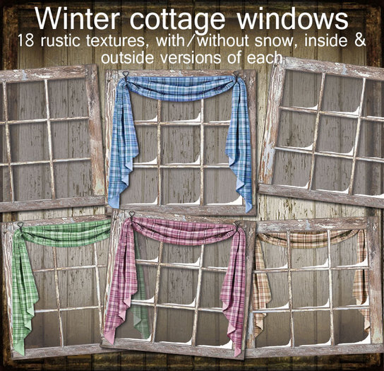 Winter cottage window textures