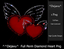 ^^Dejavu^  Full Perm Diamond Heart Png