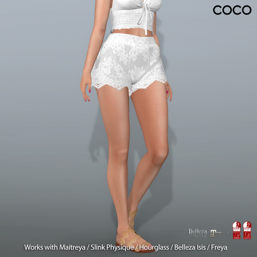 *COCO*_FlareShorts_WhiteLace