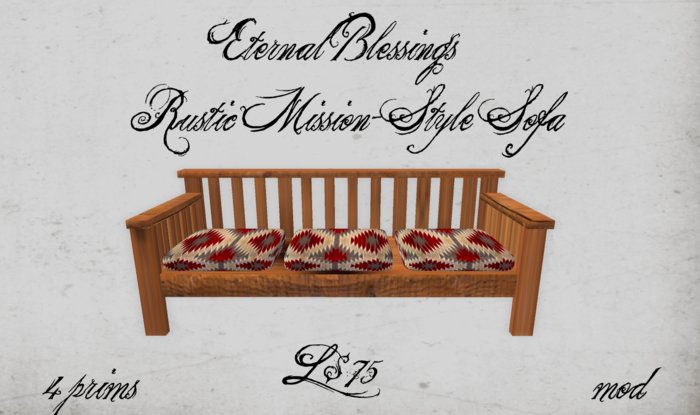Eternal Blessings Rustic Mission-Style Sofa (boxed)