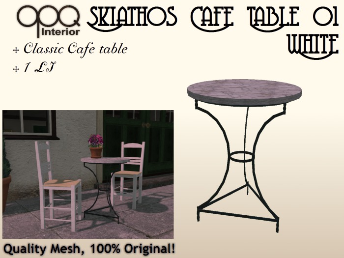 OPQ Skiathos Cafe Table 01 White (CM) (Boxed)