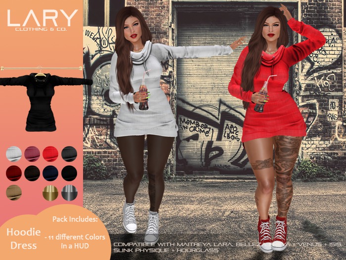 LARY - Hoodie Dress with HUD