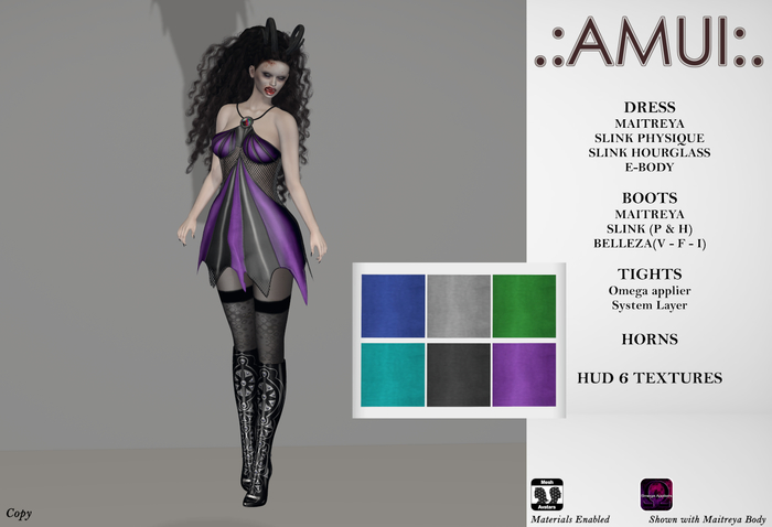 .:AMUI:. "Salem" Outfit - Cool Tones (Maitreya/Slink/EBody)
