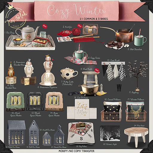 -tres blah- Cozy Winter - Tea Tray RARE