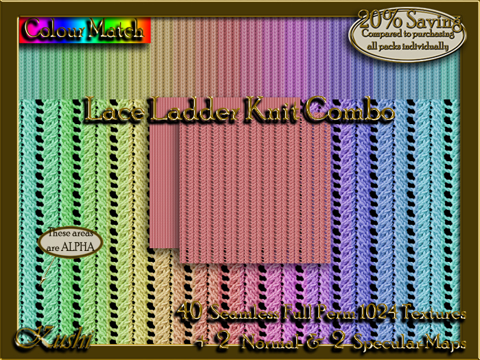 !Kushi! LaceLadderKnitCOMBO Textures -WearToUnpack