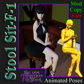 Stool Sit - F-1 -- Female Sitting on a Stool Animation (copyable)
