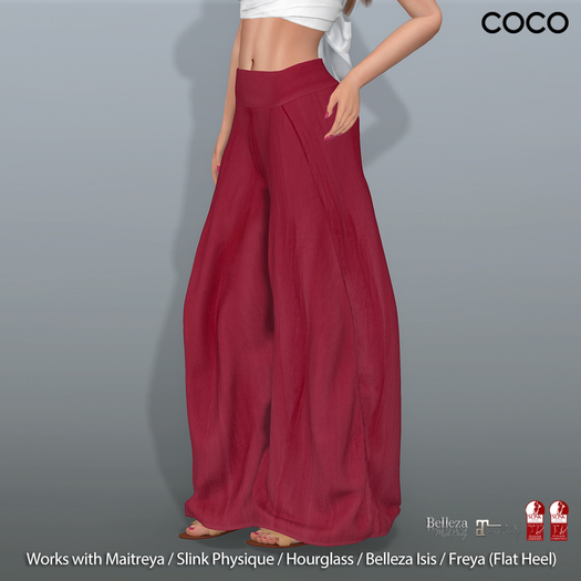*COCO*_ExtremeWideLegTrousers_GarnetRed