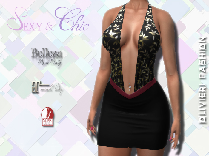 JENNIFER DRESS - BLACK - DARK PINK