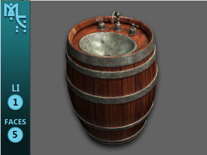 Wine Barrel Vanity - Full Perm 