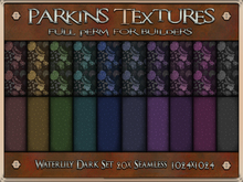 Parkins Textures - Water lily Dark Set - 20x Full Perm Seamless 1024x1024 - Fabric, Clothing, Cloth, Fall, Autumn, Spot