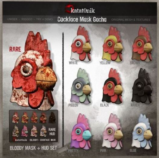 *katat0nik* (pigeon) Cockface Mask