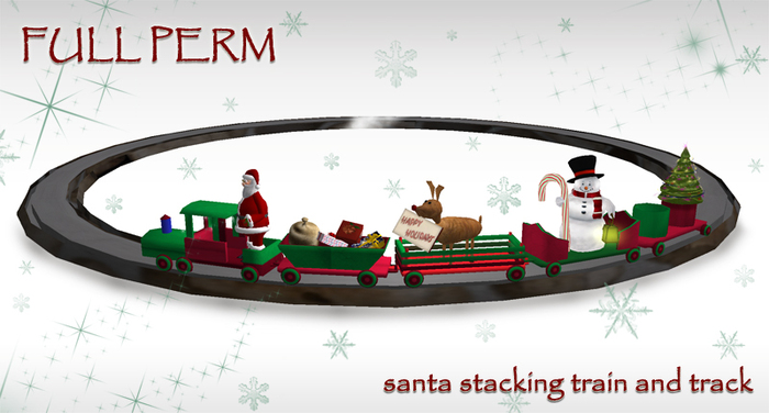 FULL PERM Riding Santa Stacking Train and Track Set (small) accompanied by Jingle Bells music - EVLAND