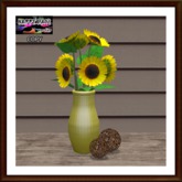 Autumn - Yellow Vase with Sunflowers and Rattan Balls