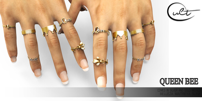 : CULT : QUEEN BEE RINGS GOLD/SILVER