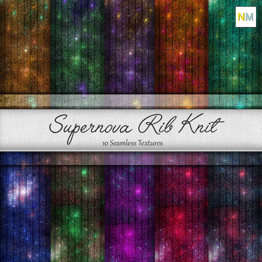 Supernova Rib Knit 10 Seamless Galaxy Winter Textures NM