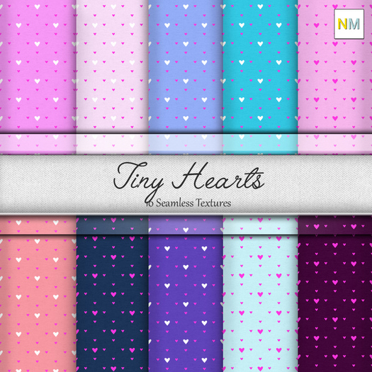 Tiny Hearts 10 Seamless Love Romance Textures NM