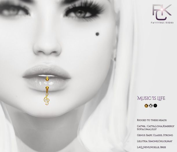 *PKC* Music Is Life Bento Lip Piercing