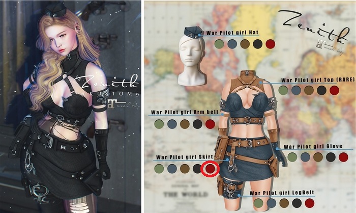 =Zenith=War Pilot girl Glove (Blue) -Maitreya