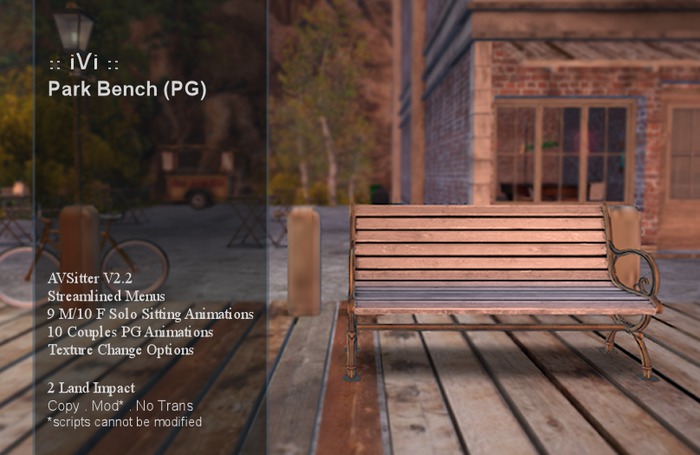 :: iVi :: Park Bench AVSv2.2 (PG) - (Boxed)