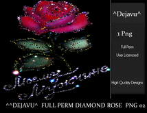 ^^Dejavu^  Full Perm Diamond Rose  Png 02