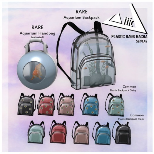-ATTIC- Plastic Backpack Daisy Blue