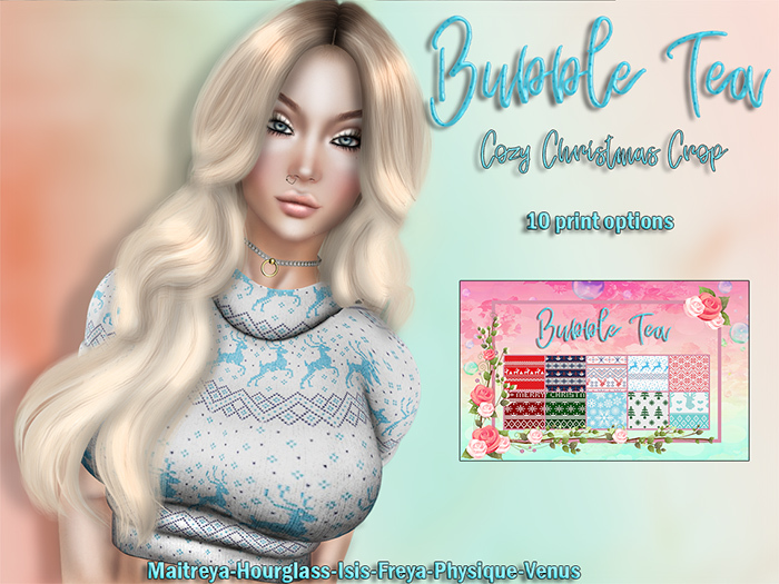 {B. Tea} Cozy Sweater Crop - Christmas Prints Unpacker