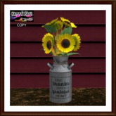 Thanksgiving - Give Thanks Milk Jug and Sunflowers