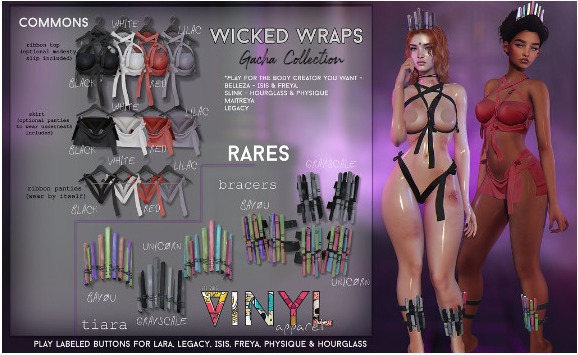 VINYL - Wicked Wraps GACHA Tiara Grayscale RARE