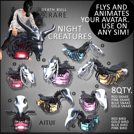 AITUI - Hoverable Night Creatures - Blue Snake