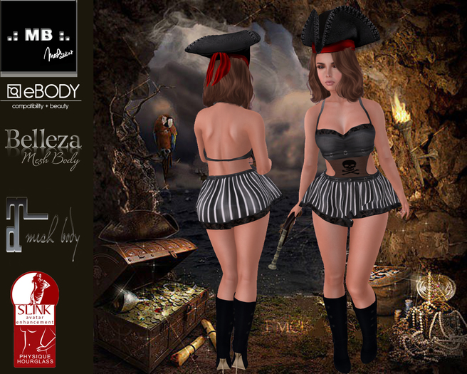 .: MB :. PIRATE Outfit complete ~ Bell eBody Maitr Slink