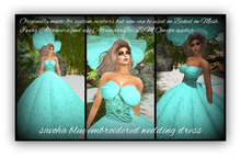 savoha blue embroidered wedding dress