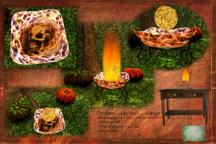 Grey's Firebowl Ladyskull - orange Box
