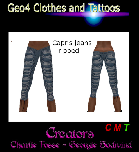 capris jeans ripped