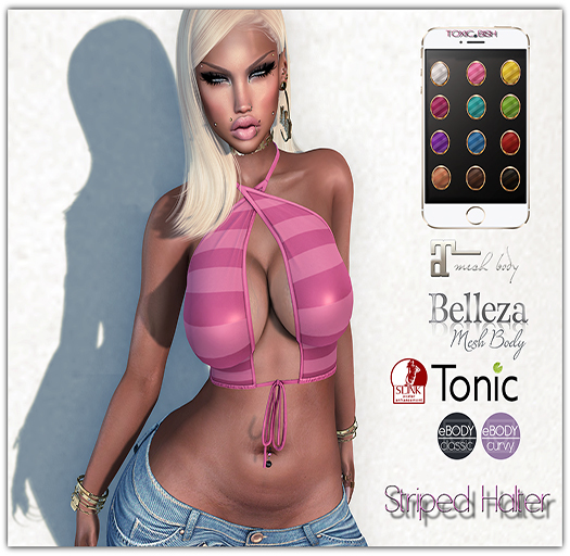 <Toxic Bish> Striped Halter @ HUD