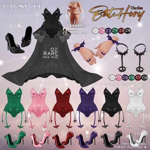 03. ERSCH - Bat Thory Gacha {Lara} LegBelts -white-