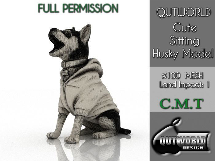 .::QUTWORLD Cute Sitting Husky Model::.FP