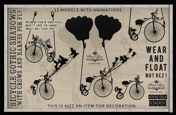 PIXEL BOX - Bicycle Gothic Shadows Crows Harnes - for FLY
