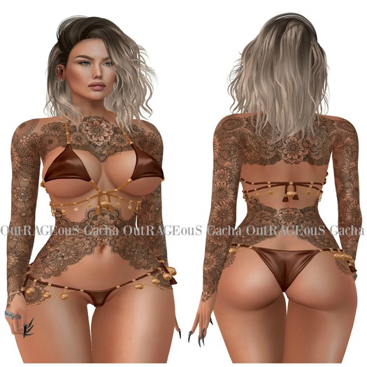 Moon Elixir - Scarlet Kitten - Lara - Bra & Panties - Cocoa