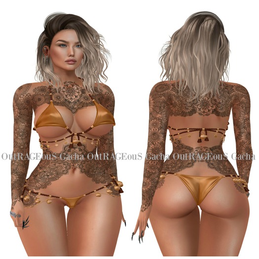 Moon Elixir - Scarlet Kitten - Lara - Bra & Panties - Gold